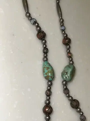 터콰이즈 메탈 비즈 목걸이