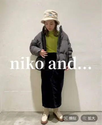 [ niko and - ] USA BEAR 콜라보 타사 충전솜 블루종