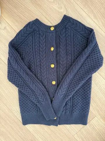 프레임워크 울 네이비 케이블 짜임 긴팔 니트 스웨터