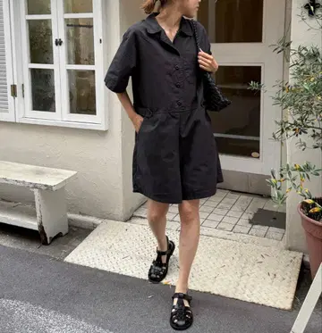 CANAL JEAN 캐널 El mar 반팔 미니 점프수트 올인원