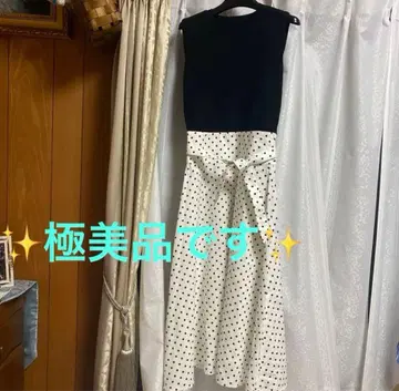 컨디션 최상 미라 오웬 롱 성숙/러블리 썸머 니트 도트 원피스