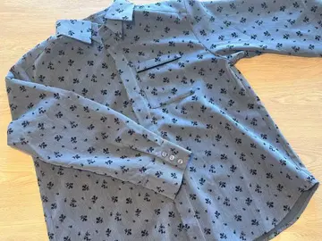 POPPY/더블 컬러 플로키 셔츠/그레이/사이즈 0