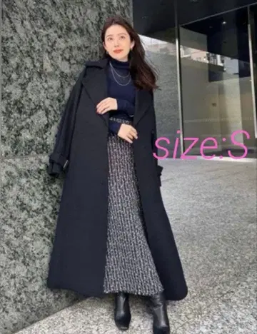 [온라인 한정판 네이비] anuans 트위드 타이트 스커트