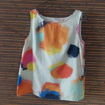 마리메꼬 멀티 컬러 페인트 탱크탑 34 코튼
