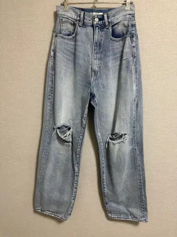 MOUSSY 데미지 데님 와이드