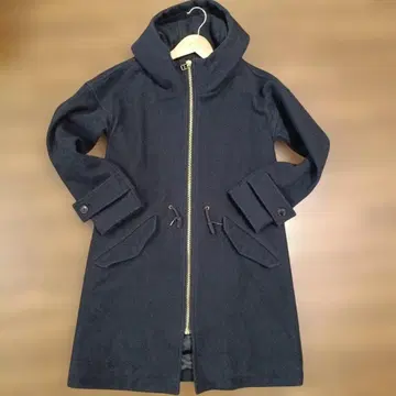 Edition 네이비 후드 부착 울 코트