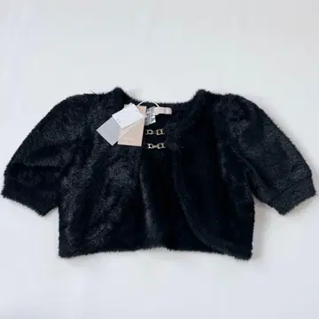 택 포함 RESEXXY 샤기 볼레로 가디건 블랙 프리 사이즈