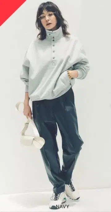 Loeff 로에프 인조 가죽 팬츠 사이즈 0 네이비