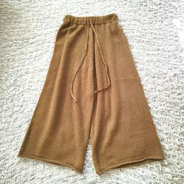 로렌 마누지안 울 니트 팬츠 와이드 카멜 1