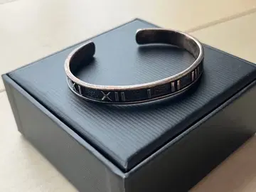 로마 숫자 디자인 실버 뱅글