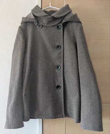 URBAN RESEARCH DOORS 후드 부착 울 코트