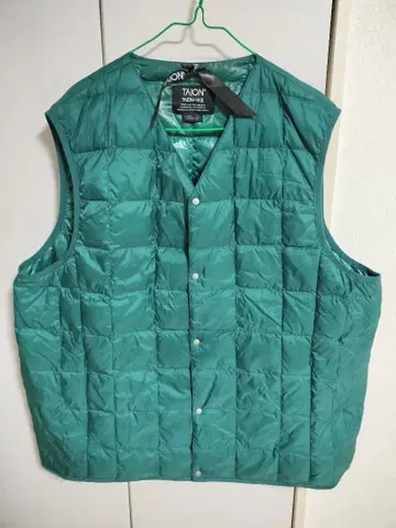 새상품급 TAION 다운 베스트 3XL 그린 블루