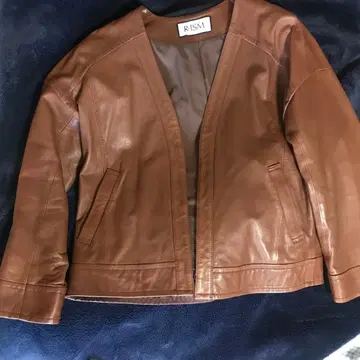 크리스마스 한정판 SALE 브라운 양가죽 노카라 자켓 사이즈 4