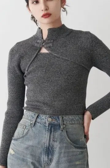 MURUA 차이나 타이트 리브