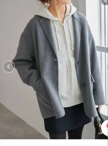 Spick and span 울 믹스 리버 자켓 그레이