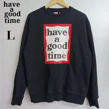 have a good time 맨투맨 L 블랙 빅 로고