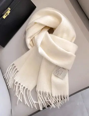 심플 무지 머플러 아이보리 겨울