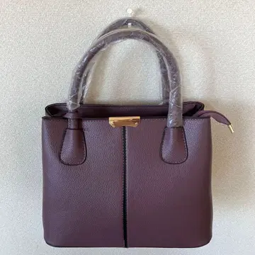 버건디 합성 피혁 핸드백