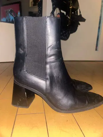 Zara Boots 27cm eu 42 사이드 고어 부츠 블랙