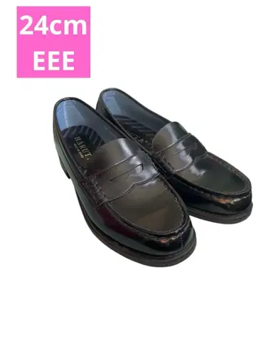 HARUTA 블랙 가죽 로퍼 24cm 3E