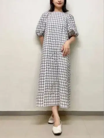 [ 젤라또피케 ] 깅엄 체크 원피스 그레이