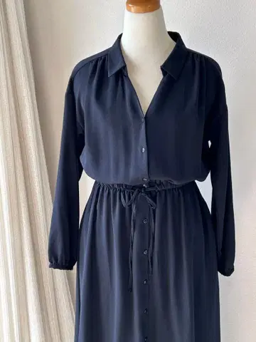 다크 네이비 셔츠 원피스