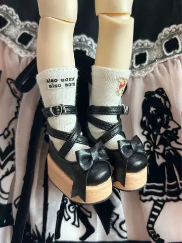 미사용 새상품 인형 신발 나막신풍 통굽 신발 블랙 1/6 유SD 블랙