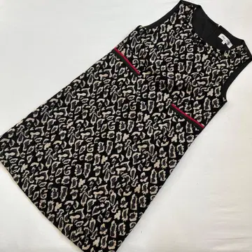 새상품급 슈퍼 뷰티 레오파드 무늬 레오파드 슬리브리스 원피스 40