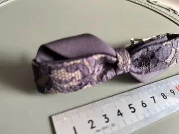 컴플렉스 비즈 리본 머리핀 레이스 네이비