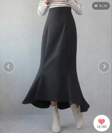 하이웨스트 레이스업 머메이드 스커트