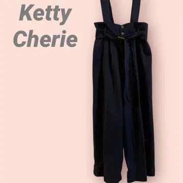 Ketty Cherie 살로펫 와이드 팬츠 허리 프릴 네이비 여성용