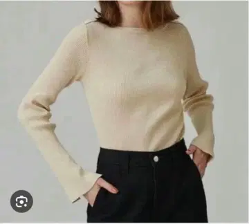 MACPHEE / 코튼 리브 보트넥 풀오버