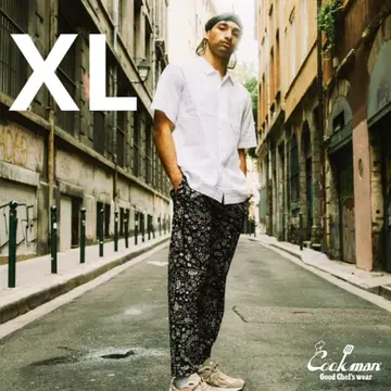 Cookman 셰프 팬츠 페이즐리 블랙