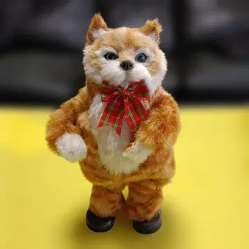 춤추는 리본 포함 오렌지 고양이 봉제 인형 약 30cm