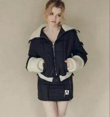 [ andmary ] Mary quilting jacket black