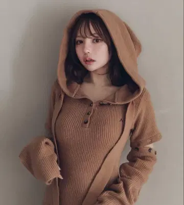 [ andmary ] Alma button mini dress