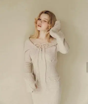[ andmary ] Noah ribbon knit dress 정품