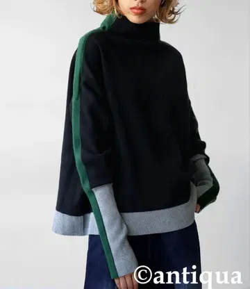 antiqua patterntorso 더블 자카드 배색 니트 새상품급