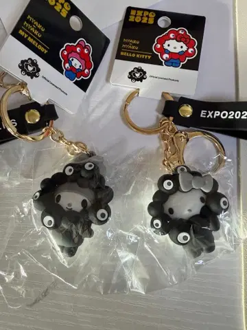 산리오 키즈 모노톤 키링 키티 만박 블랙 미야쿠미야쿠 마이멜로디