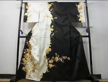 호몬기 자수 장미 금채 순수 실크