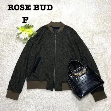 로즈버드 꽃무늬 레이스 블루종 겉옷 자수 캐주얼 카키 프리 사이즈