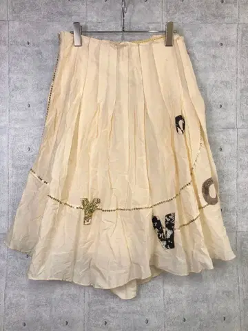 그리스제 moouy 스파 자수 패치워크 디자인 코튼 스커트