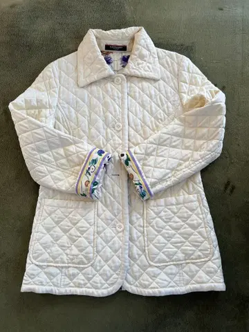 레오나르 실크 겉감 퀼팅 자켓 꽃무늬 안감