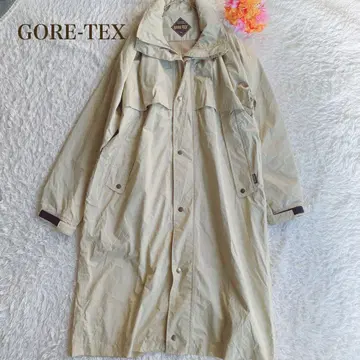 GORE-TEX 고어텍스 [ M ] 베이지 롱 자켓 후드 부착 나일론