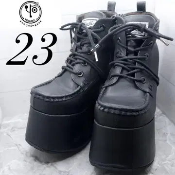 [ 2 ] 23 YOSUKE 블랙 요스케 블랙 통굽 부츠 레이스업
