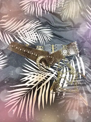 d.i.a 크로커다일풍 브라운 벨트 체인 포함