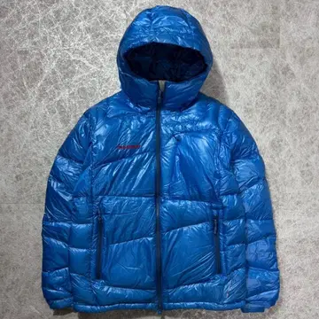 마무트 다운 자켓 블루 M 후드 부착 퍼텍스 경량 방한