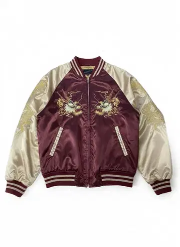 드래곤 자수 스카잔 버건디