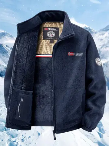 새상품 미사용 OUTDOOR NORWAY 두꺼운 원단 플리스 자켓 네이비