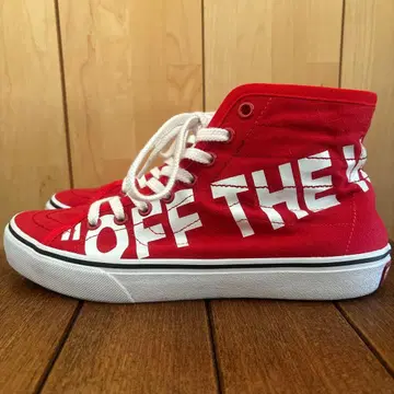 OFF THE WALL 하이컷 스니커즈 레드 V38CL+DECON